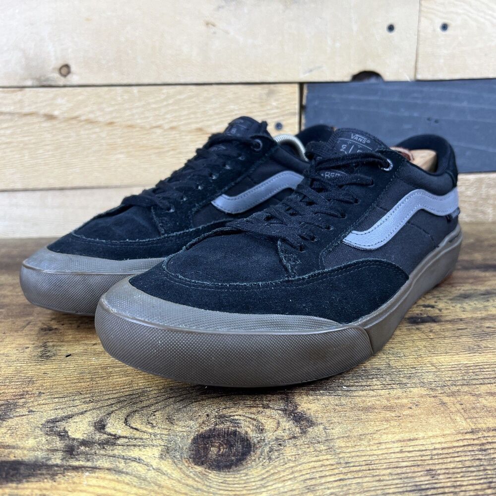 Vans Berle Old Skool Black Brown Gum Sole Canvas Pro Skate Shoes Men’s Size 11.5
